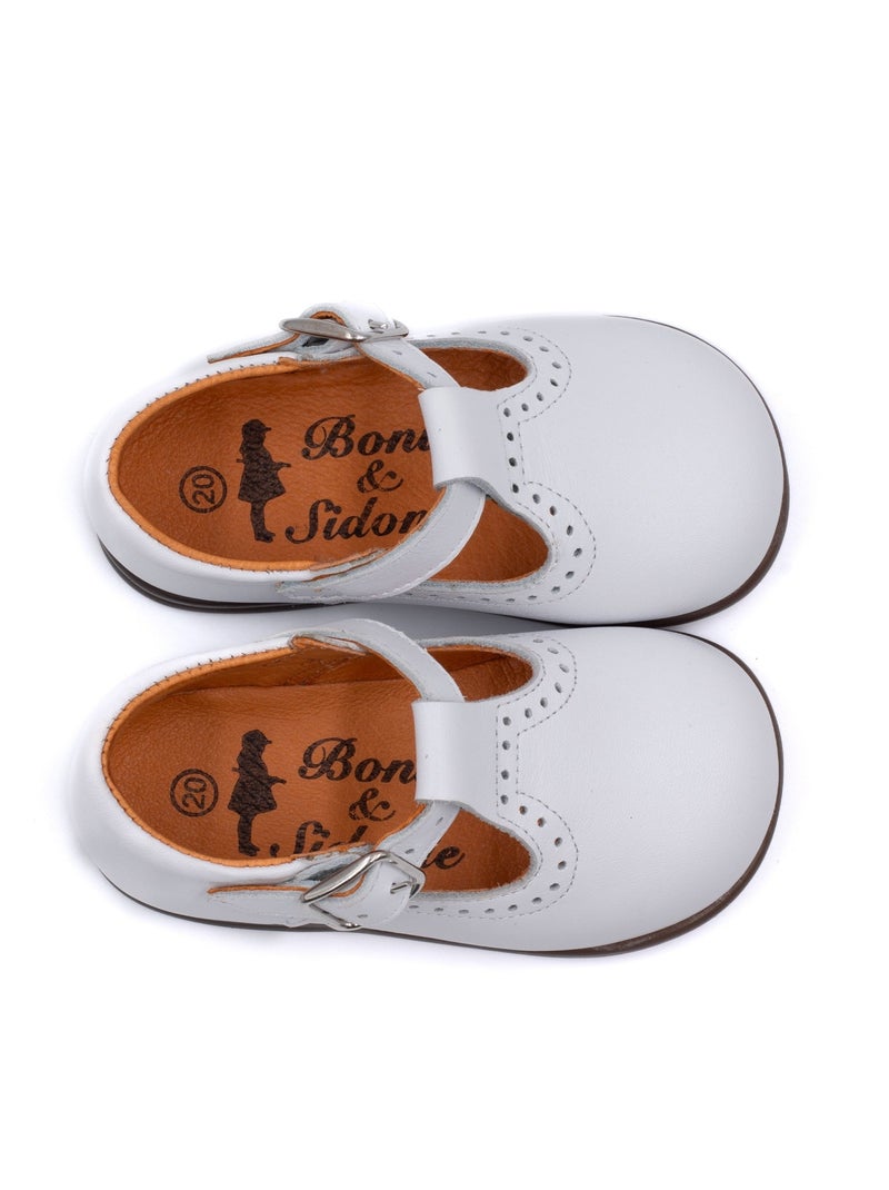 Chaussures en Cuir à Boucle - Boni Max Blanc - Kiabi
