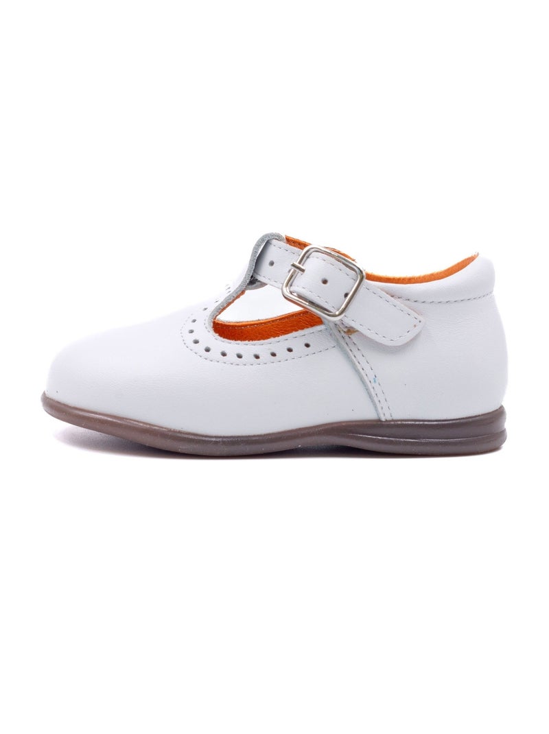 Chaussures en Cuir à Boucle - Boni Max Blanc - Kiabi