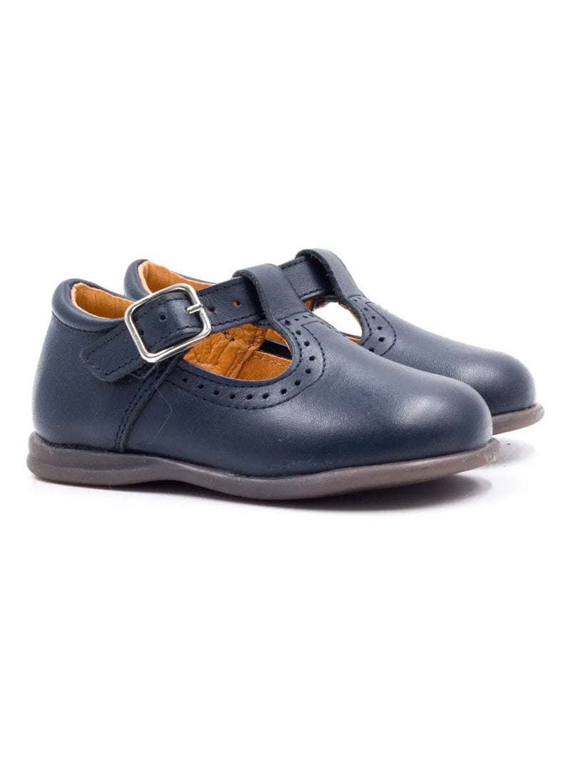Chaussures en Cuir à Boucle - Boni Max Bleu - Kiabi