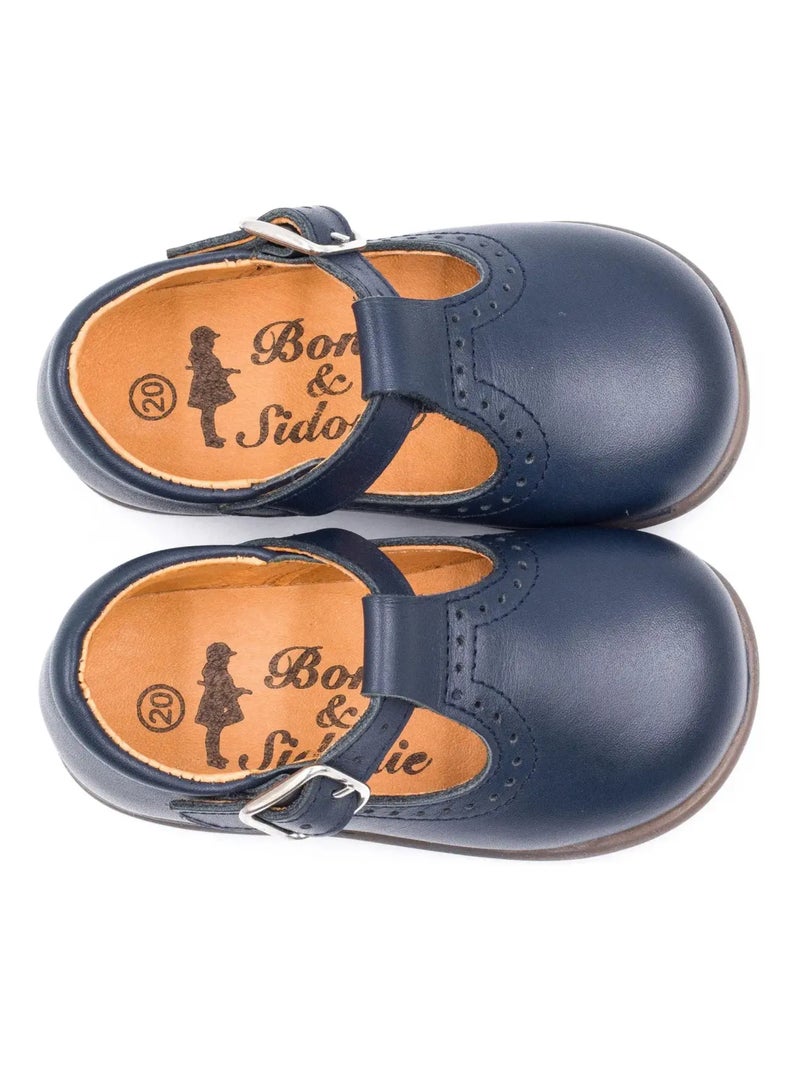 Chaussures en Cuir à Boucle - Boni Max Bleu - Kiabi