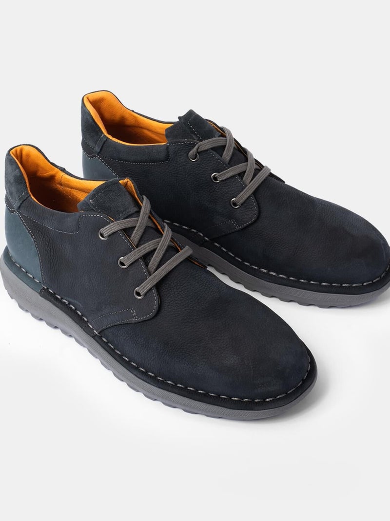 Chaussures en cuir à lacets jusqu'à la cheville BATA Bleu - Kiabi