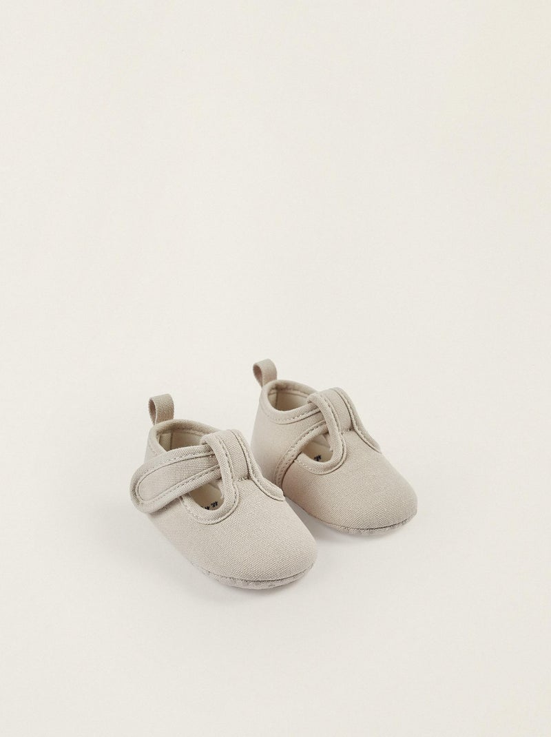 Chaussures en sergé pour nouveau-né  ATLANTIC COMPANY Gris clair - Kiabi