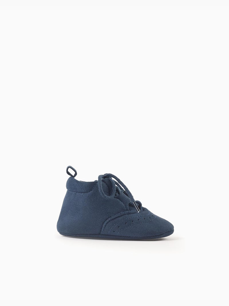 Chaussures en suédine avec détails perforés Bleu foncé - Kiabi
