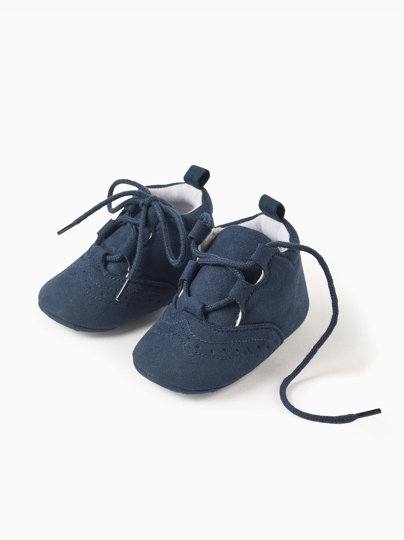 Chaussures en suédine avec détails perforés Bleu foncé - Kiabi