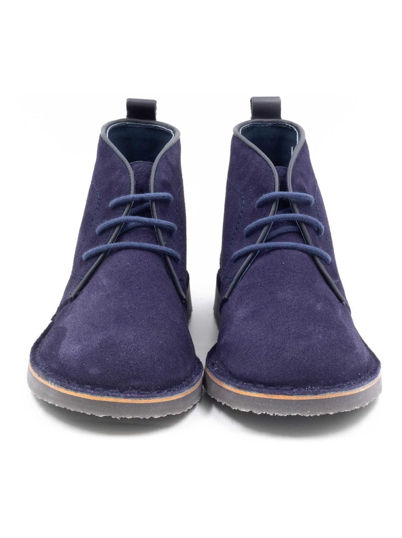 Chaussures Enfant En Cuir à Lacet - Boni Maxime Bleu marine - Kiabi