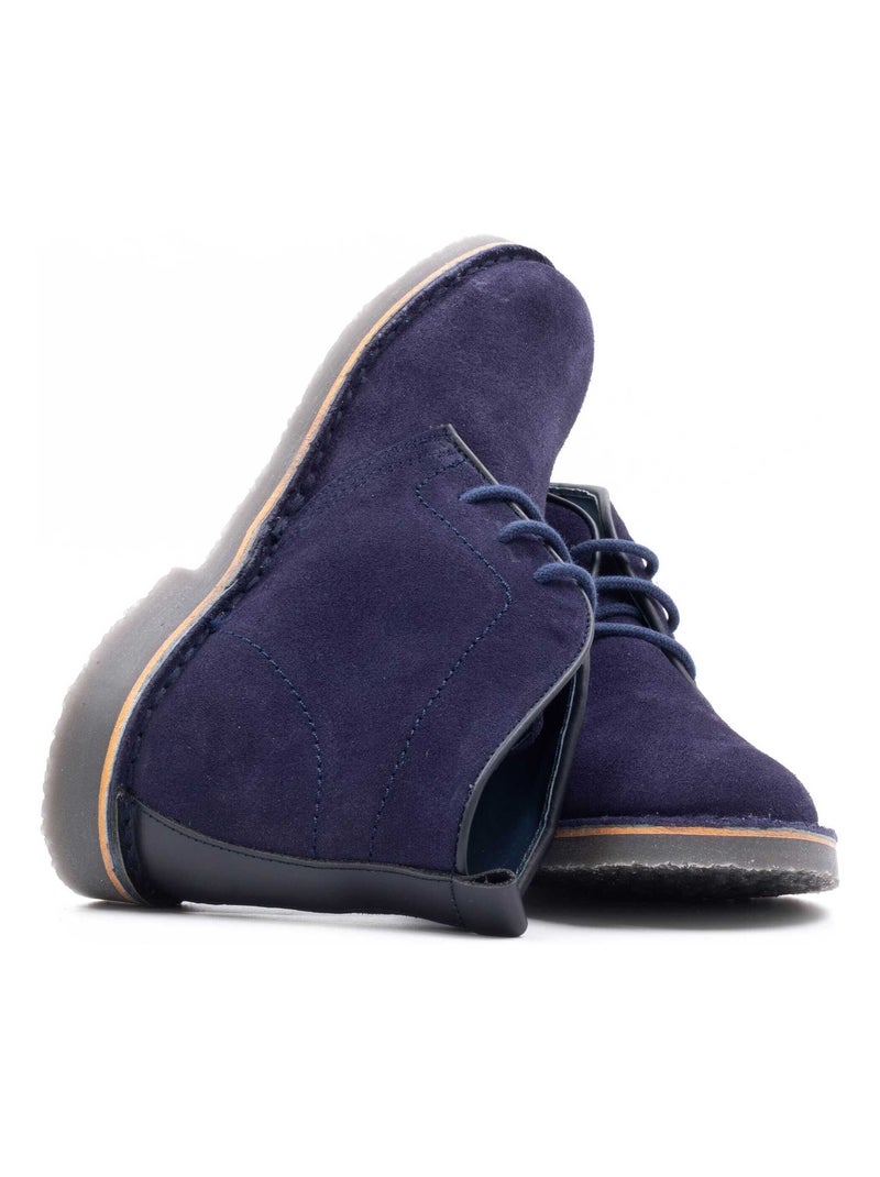 Chaussures Enfant En Cuir à Lacet - Boni Maxime Bleu marine - Kiabi