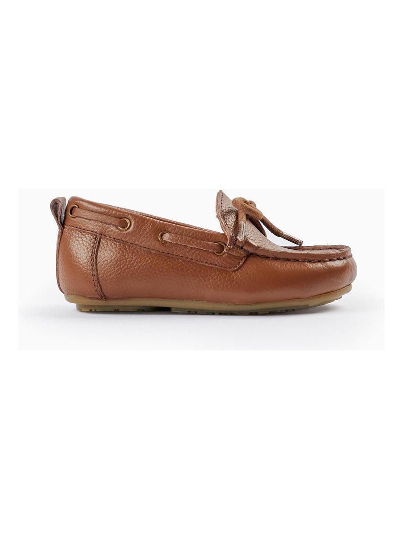 Chaussures Mocassins en Cuir avec Lacets pour Bébé Garçon  CÉRÉMONIE Beige foncé - Kiabi