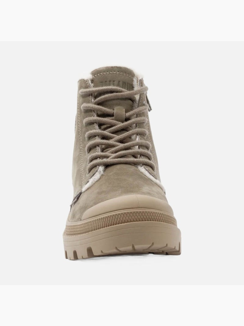 Chaussures Montante à Fermeture Éclair Pour Femme Pallabase Nubuck ZIP WL Kaki - Kiabi