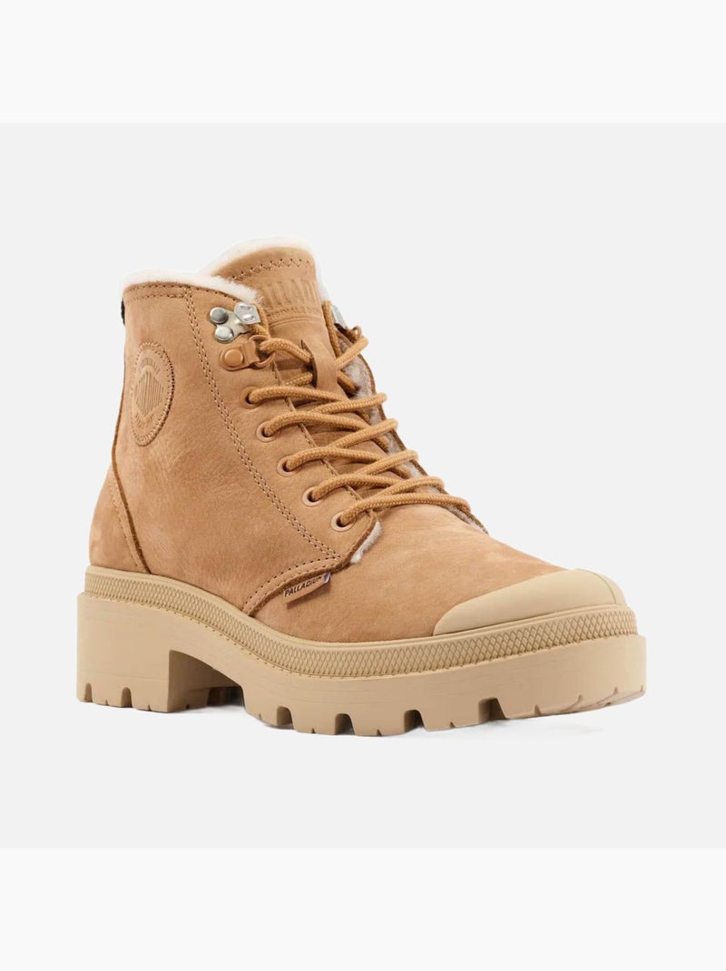 Chaussures Montante à Fermeture Éclair Pour Femme Pallabase Nubuck ZIP WL Marron - Kiabi