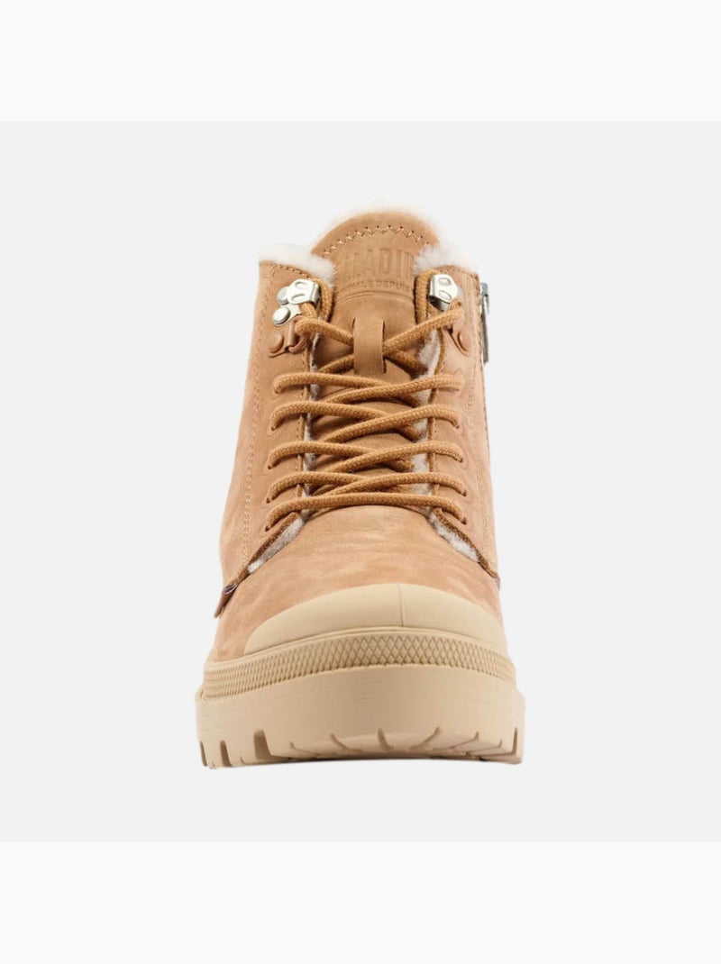 Chaussures Montante à Fermeture Éclair Pour Femme Pallabase Nubuck ZIP WL Marron - Kiabi