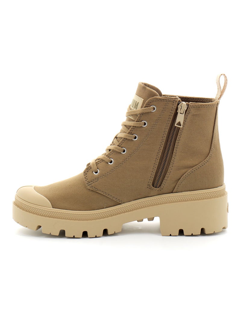 Chaussures Montante Pour Femme à Fermeture Eclair Pallabase Twill Kaki - Kiabi