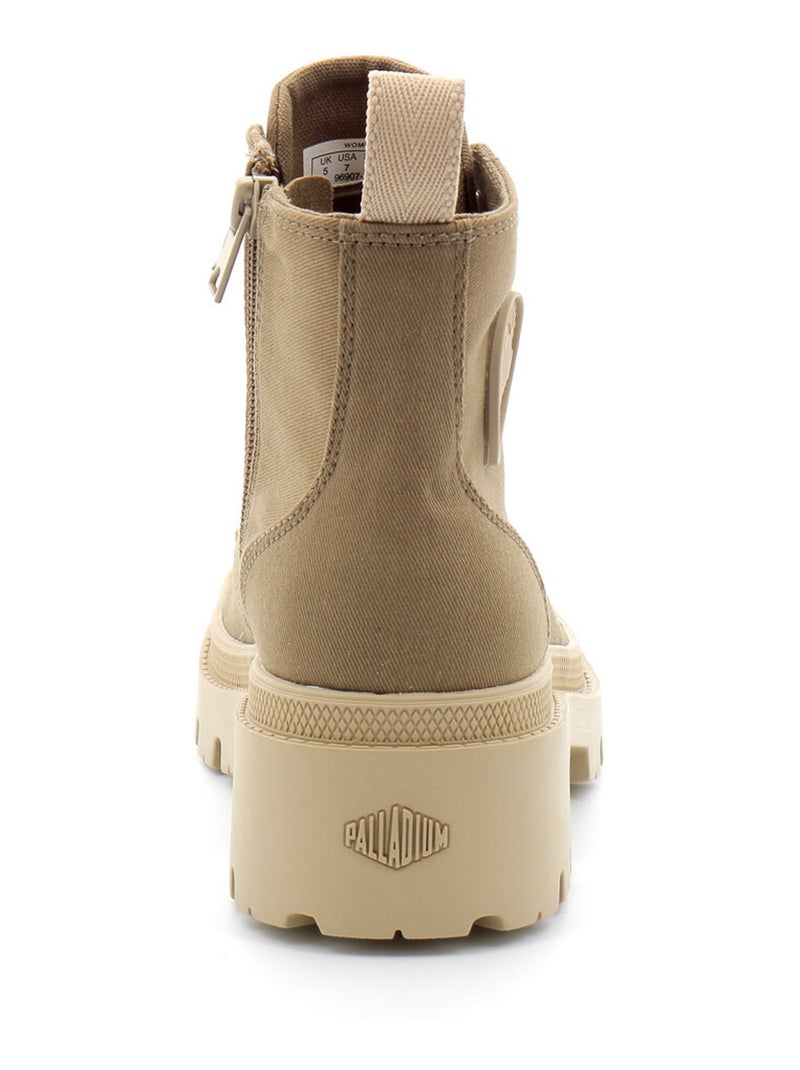 Chaussures Montante Pour Femme à Fermeture Eclair Pallabase Twill Kaki - Kiabi