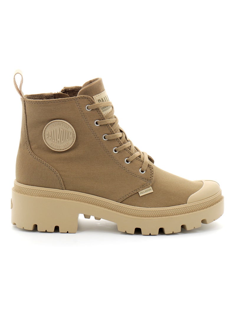 Chaussures Montante Pour Femme à Fermeture Eclair Pallabase Twill Kaki - Kiabi