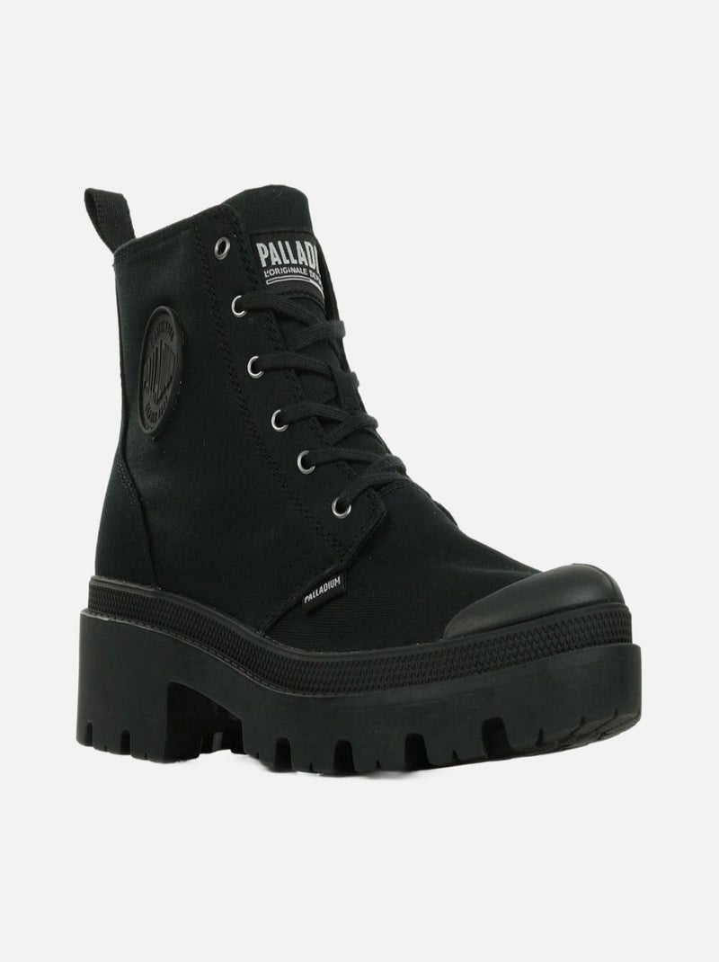 Chaussures Montante Pour Femme à Fermeture Eclair Pallabase Twill Noir - Kiabi