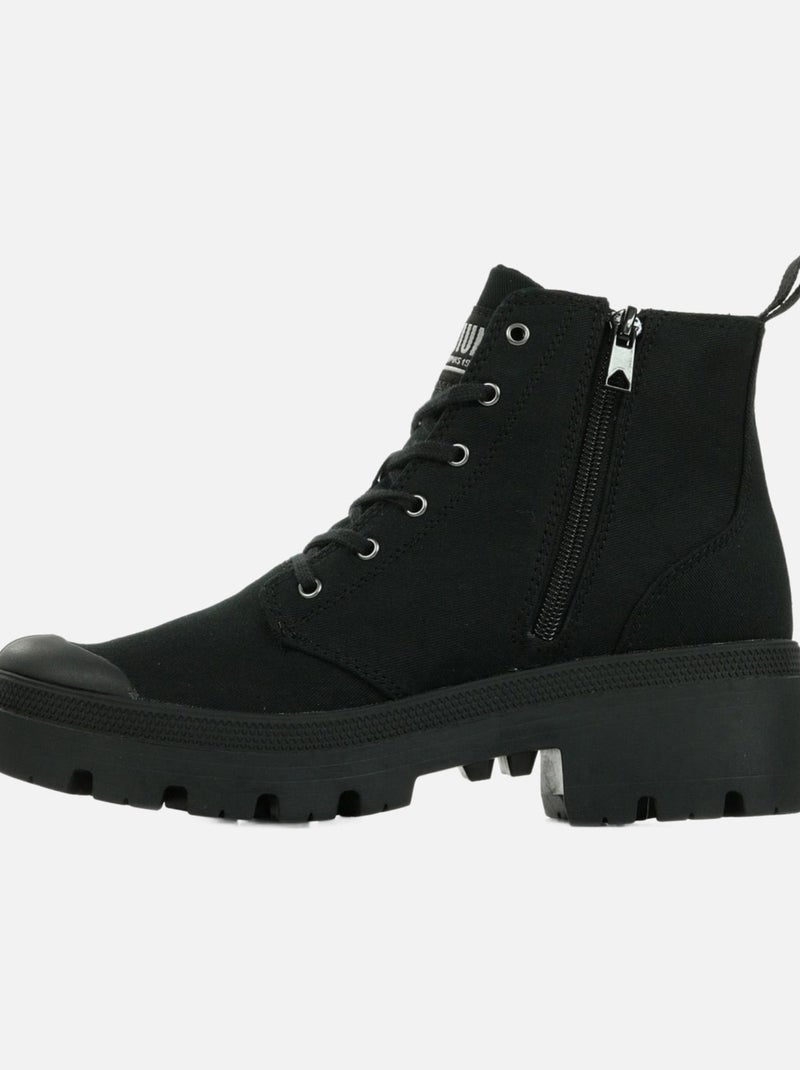 Chaussures Montante Pour Femme à Fermeture Eclair Pallabase Twill Noir - Kiabi