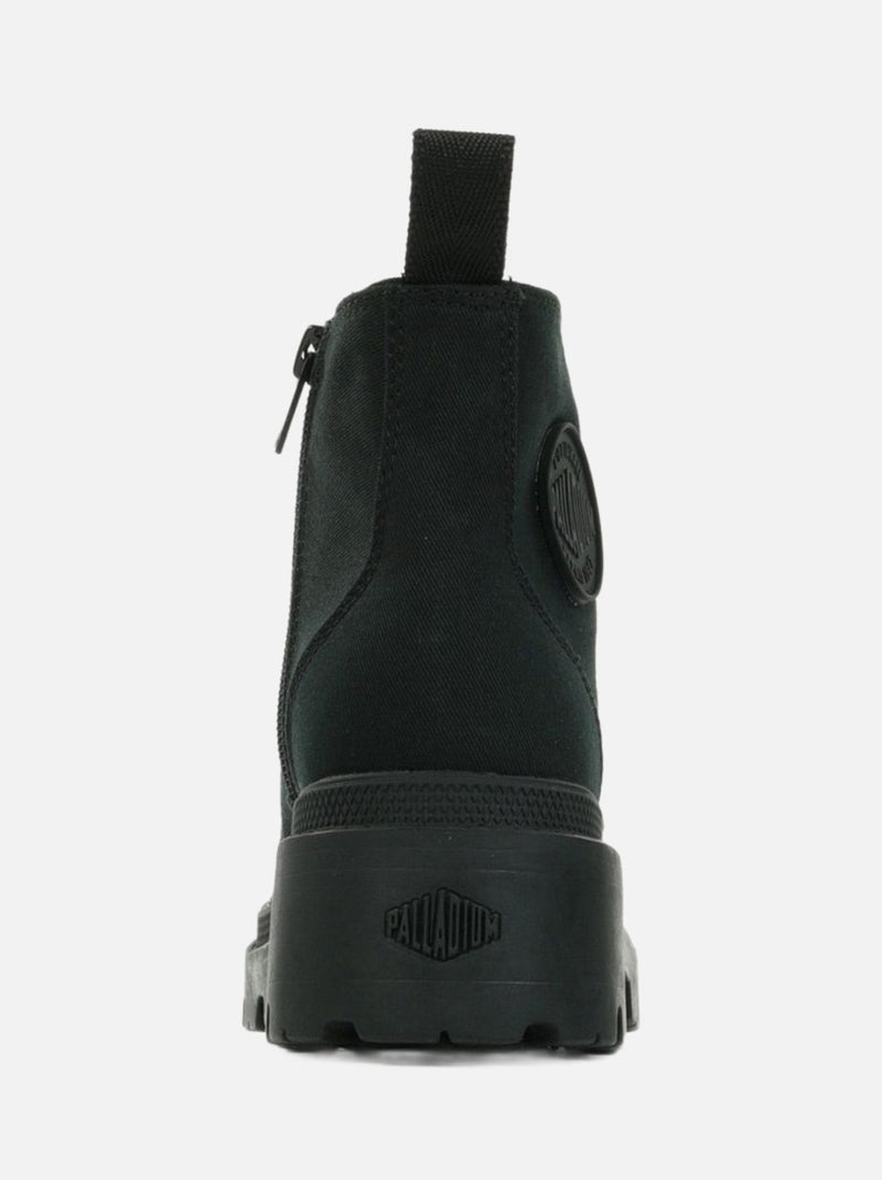 Chaussures Montante Pour Femme à Fermeture Eclair Pallabase Twill Noir - Kiabi