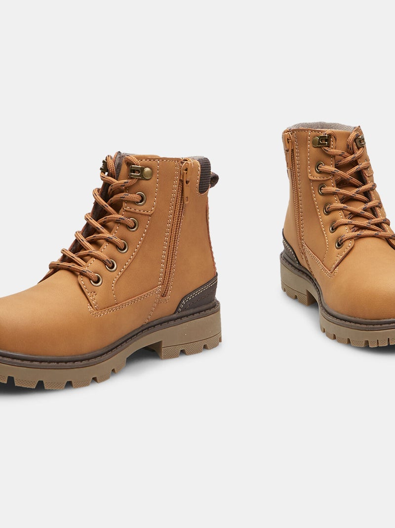 Chaussures montantes effet cuir BATA Beige - Kiabi