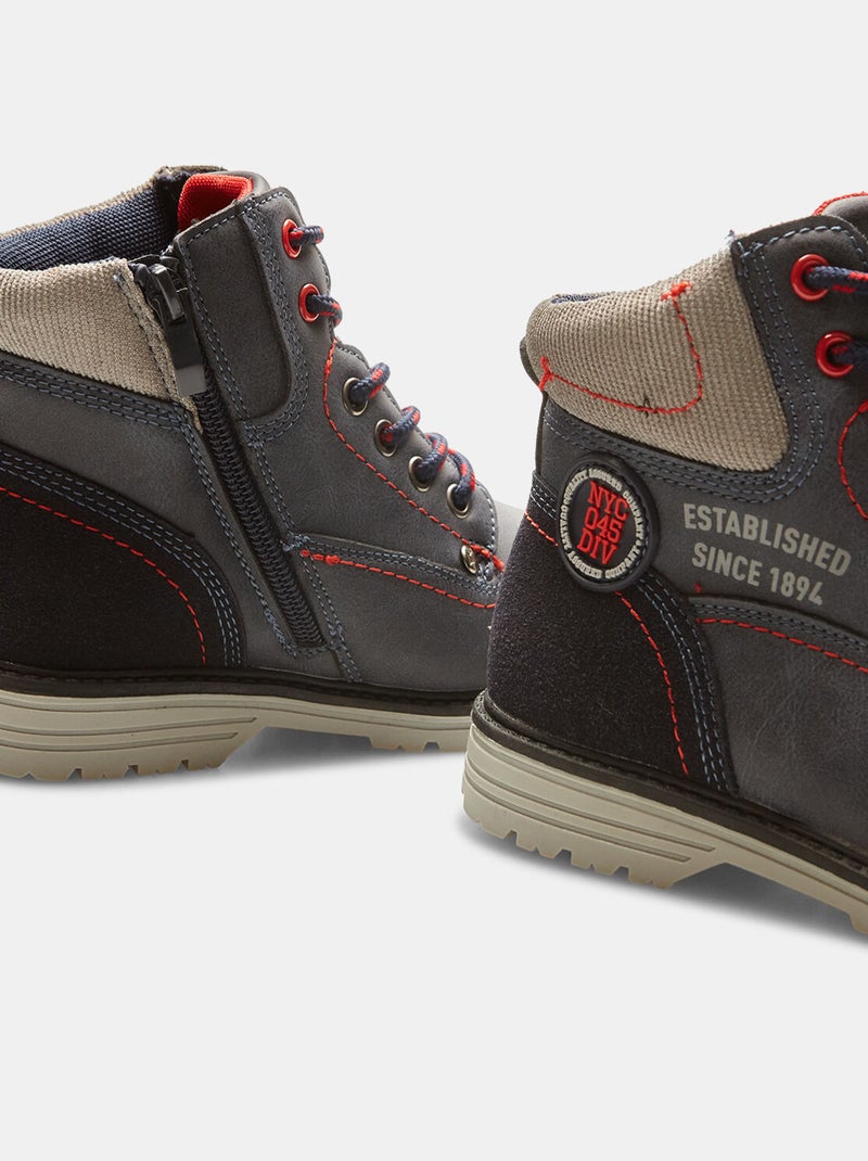 Chaussures montantes effet cuir BATA Bleu - Kiabi