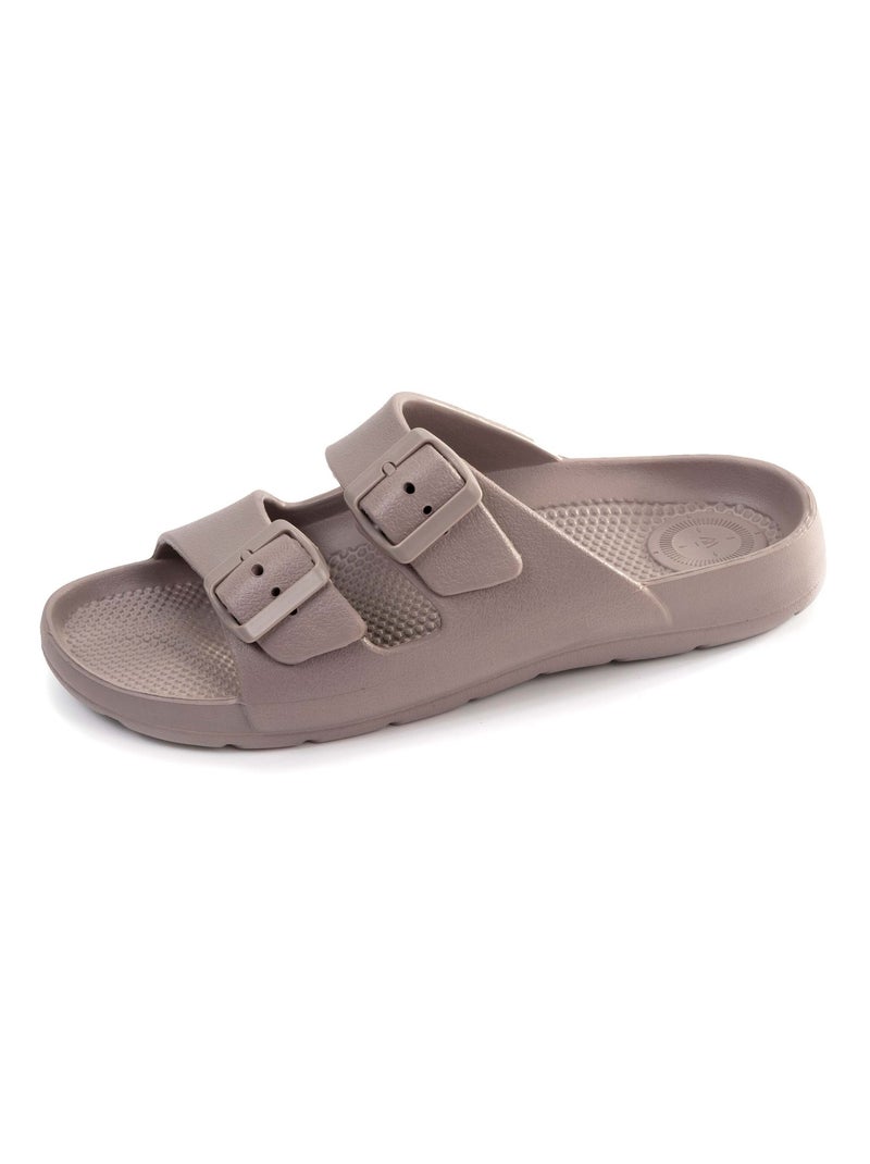 Chaussures Mules claquettes ultra confortables, faciles à enfiler Taupe - Kiabi