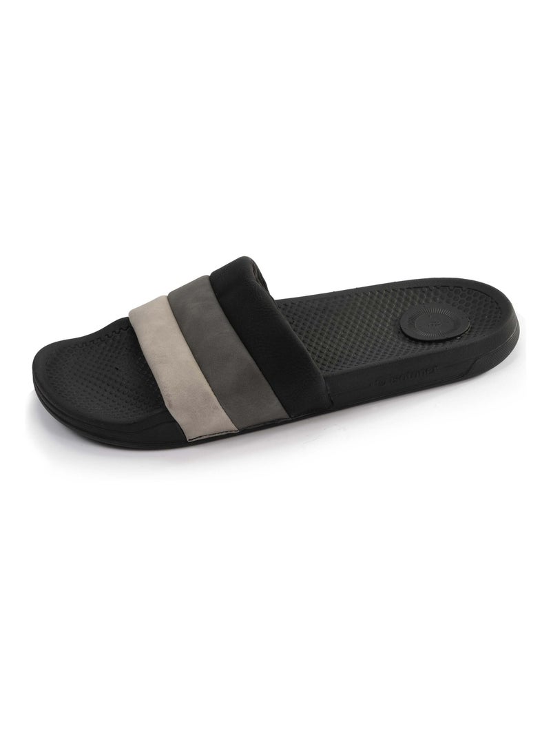 Chaussures Mules claquettes ultra confortables Noir Gris Noir - Kiabi