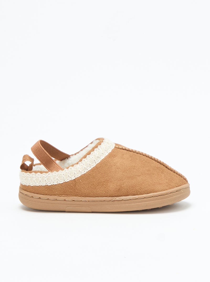 Chaussures mules suédine avec détails Marron - Kiabi