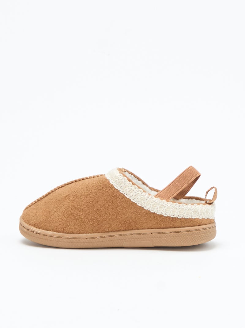 Chaussures mules suédine avec détails Marron - Kiabi