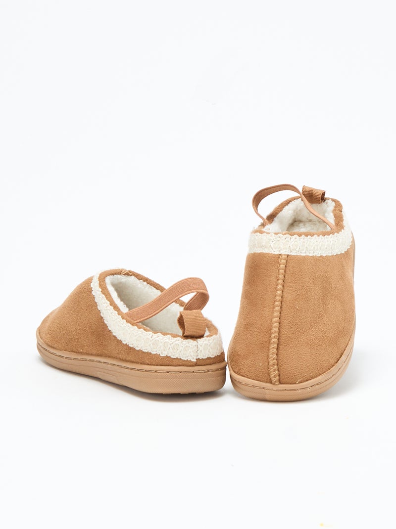 Chaussures mules suédine avec détails Marron - Kiabi