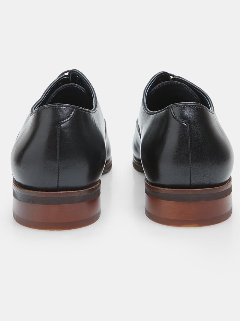 Chaussures Oxford en cuir lisse BATA Noir - Kiabi