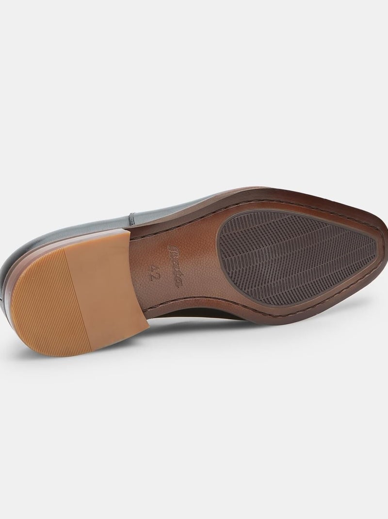 Chaussures Oxford en cuir lisse BATA Noir - Kiabi