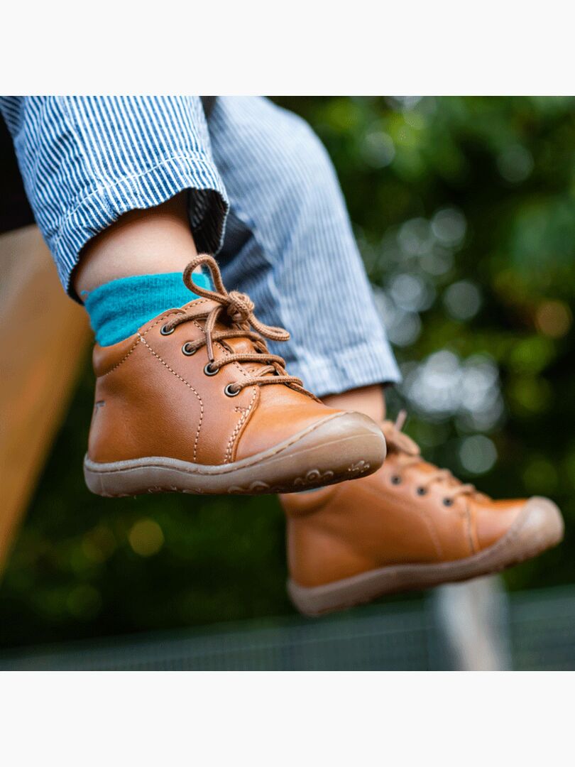 Chaussures Premiers Pas Naturino - Cuir De Veau Bleu - Semelle Caoutchouc Flexible - Pour Bébé