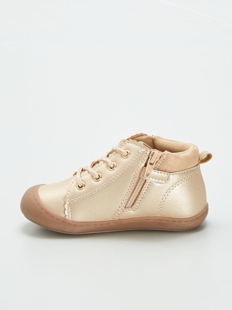 Chaussures premiers pas dorées Doré - Kiabi