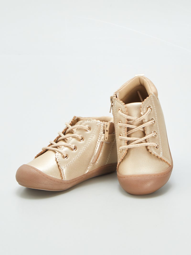 Chaussures premiers pas dorées Doré - Kiabi
