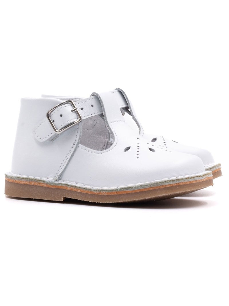 Chaussures Premiers-Pas en Cuir - Boni Mini-Henry Blanc - Kiabi
