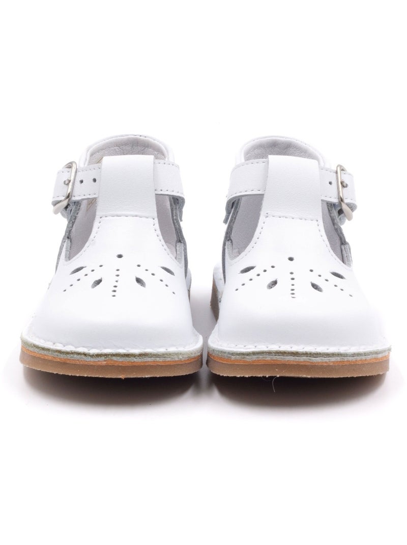 Chaussures Premiers-Pas en Cuir - Boni Mini-Henry Blanc - Kiabi
