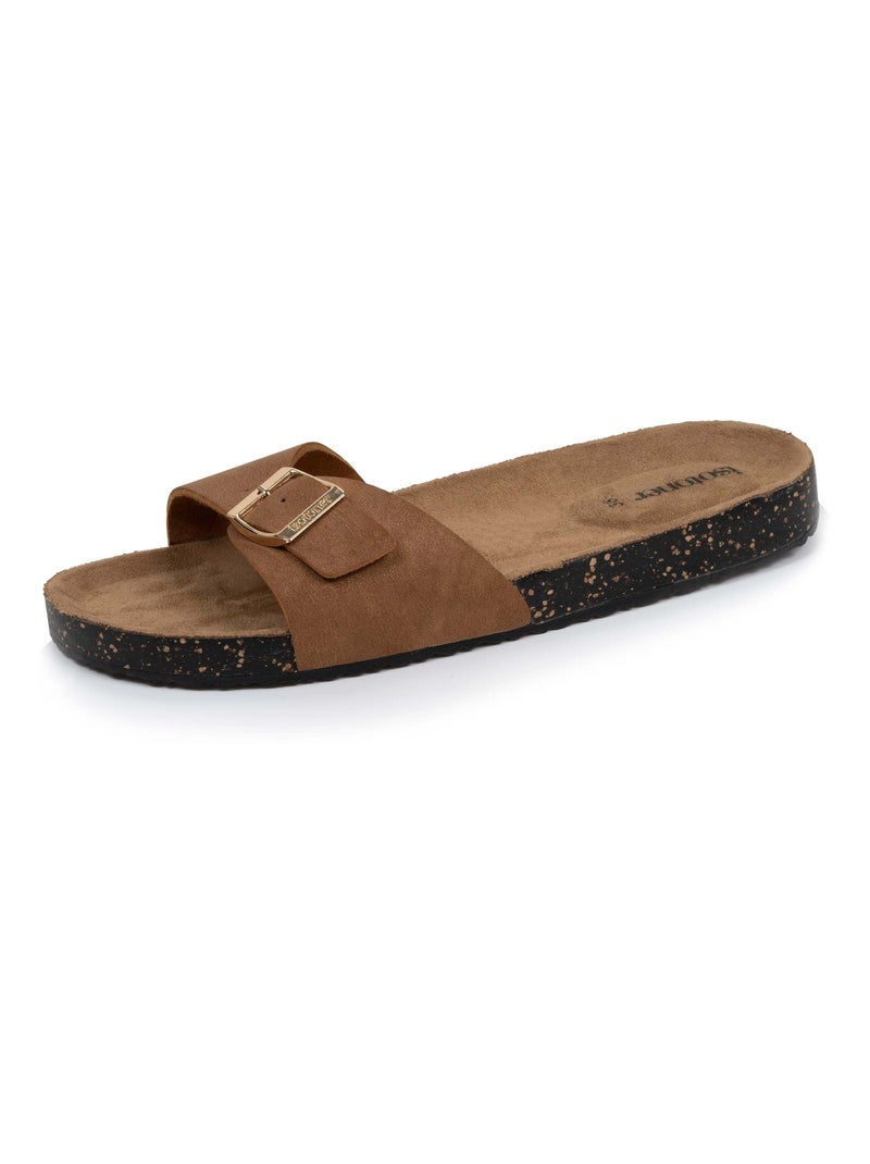 Chaussures Sandales double bride Camel - Kiabi
