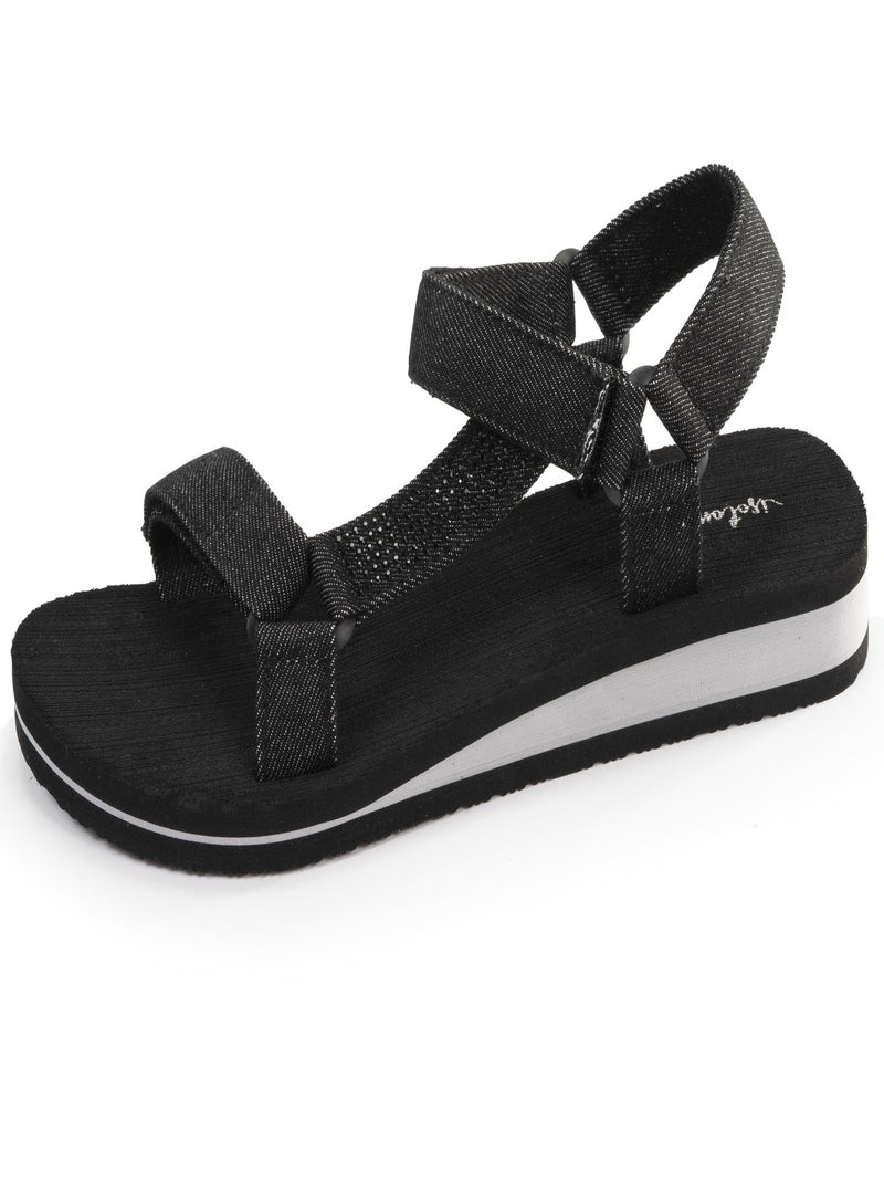 Chaussures Sandales très confortables, attaches faciles Noir - Kiabi