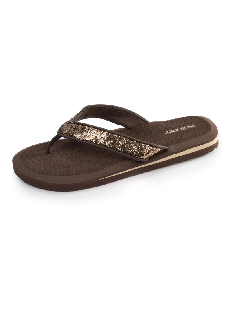 Chaussures Tongs très confortables, tiges larges Marron - Kiabi