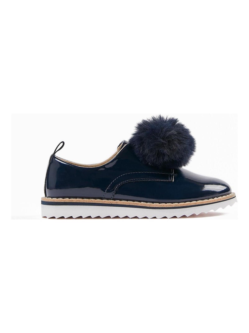 Chaussures Vernies avec Pompon Fille   ALPINE LUXURY Bleu foncé - Kiabi