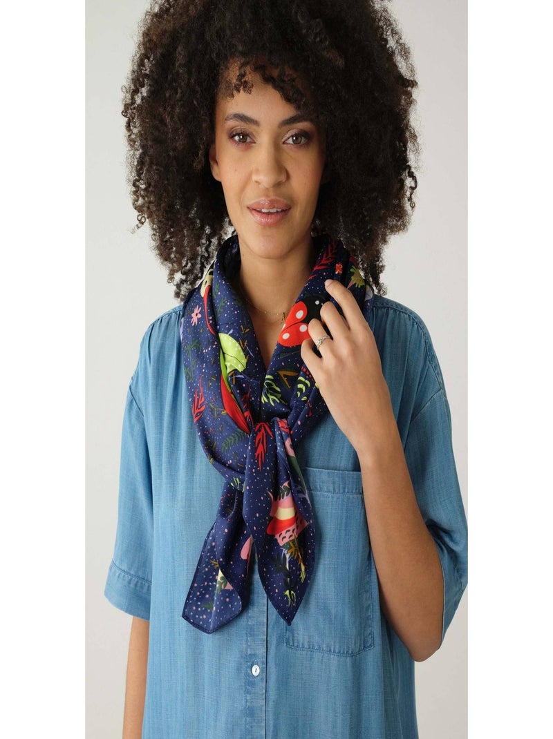 Chèche à motif 'Deeluxe' Bleu - Kiabi
