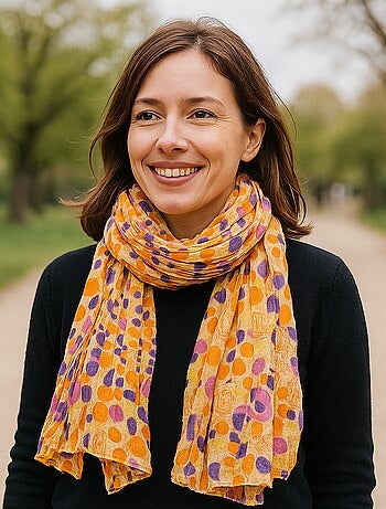 Chéche à pois multicolores