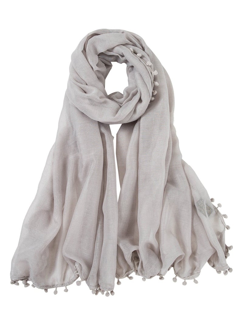 Chèche coton gris Elvia Gris - Kiabi