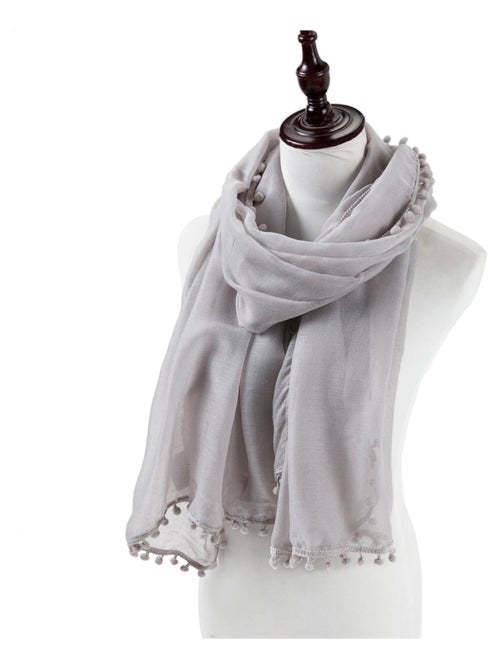 Chèche coton gris Elvia - Kiabi