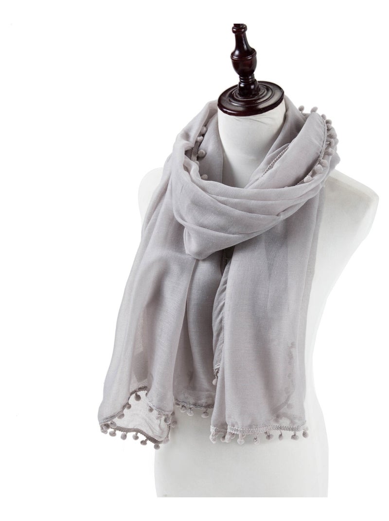 Chèche coton gris Elvia Gris - Kiabi