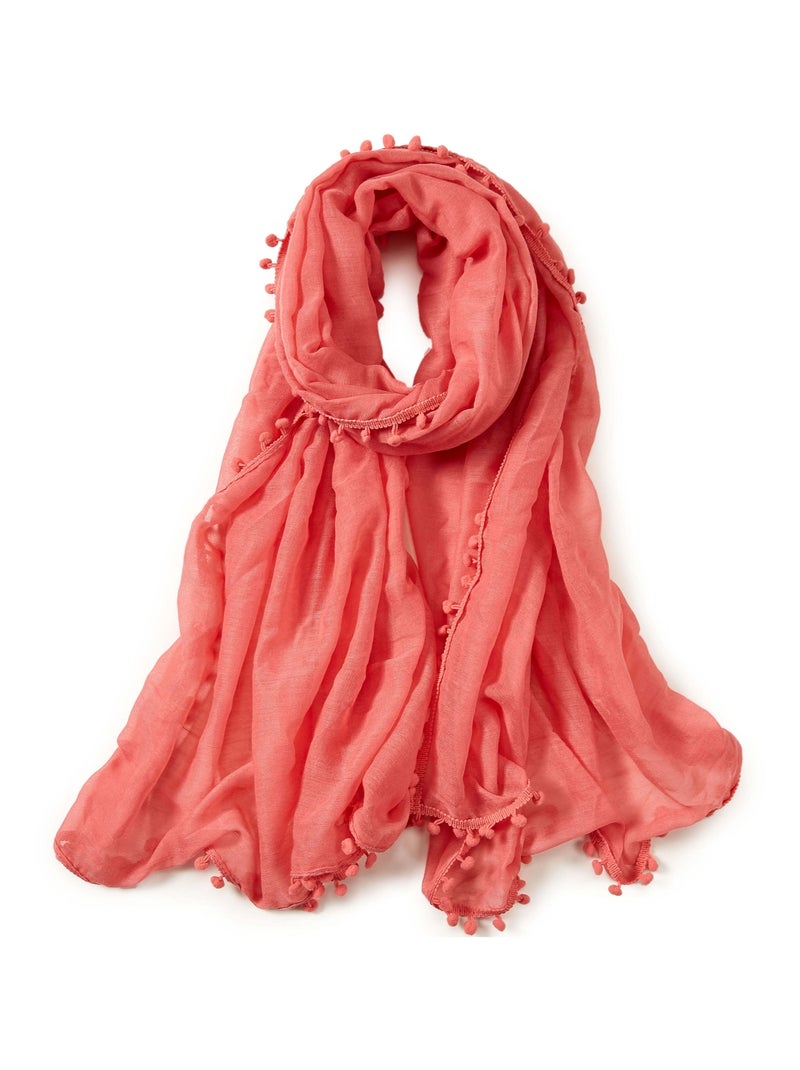 Chèche coton rose clair Elvia Rose - Kiabi