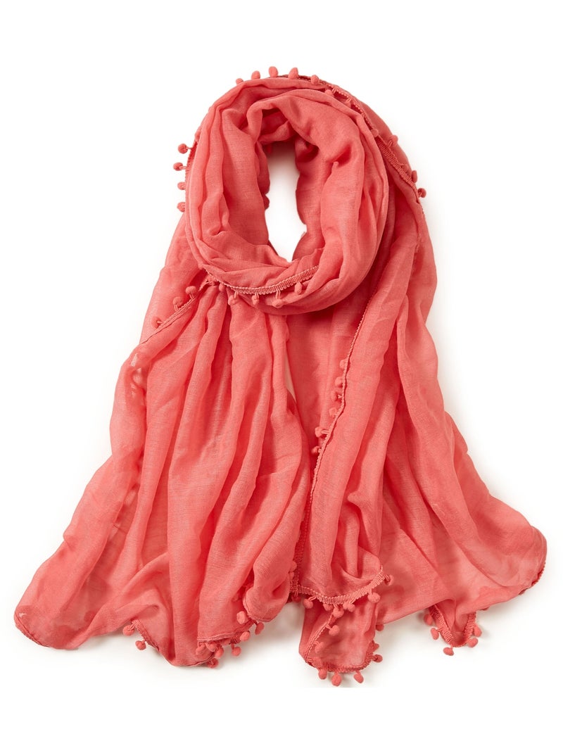 Chèche coton rose clair Elvia Rose - Kiabi