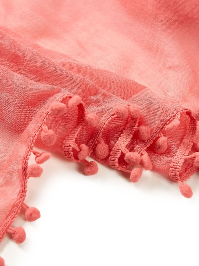 Chèche coton rose clair Elvia Rose - Kiabi