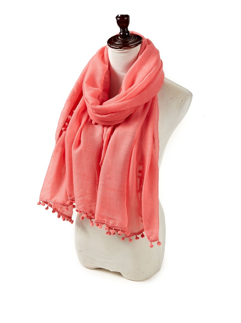 Chèche coton rose clair Elvia Rose - Kiabi