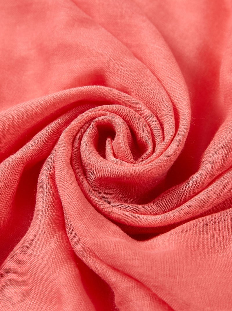 Chèche coton rose clair Elvia Rose - Kiabi