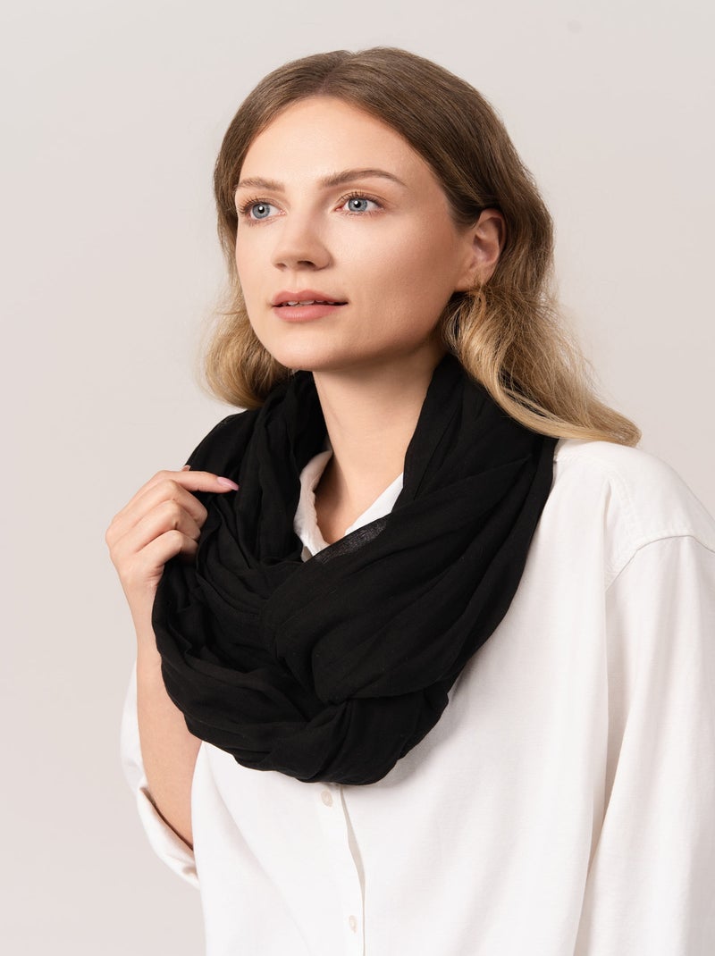 Chèche Coton Touareg - 110 x 300 cm Noir - Kiabi