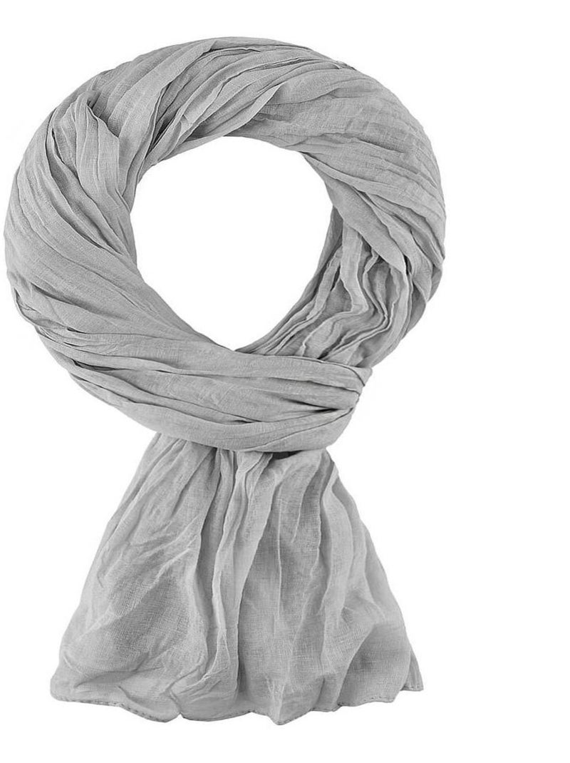 Chèche coton Uni Argent - Kiabi
